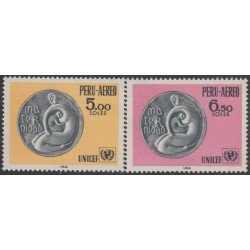 Perú A- 257/58 1970 Unicef MNH Perú A- 257/58 1970 Unicef MNH