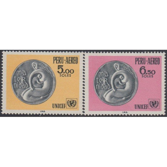 Perú A- 257/58 1970 Unicef MNH