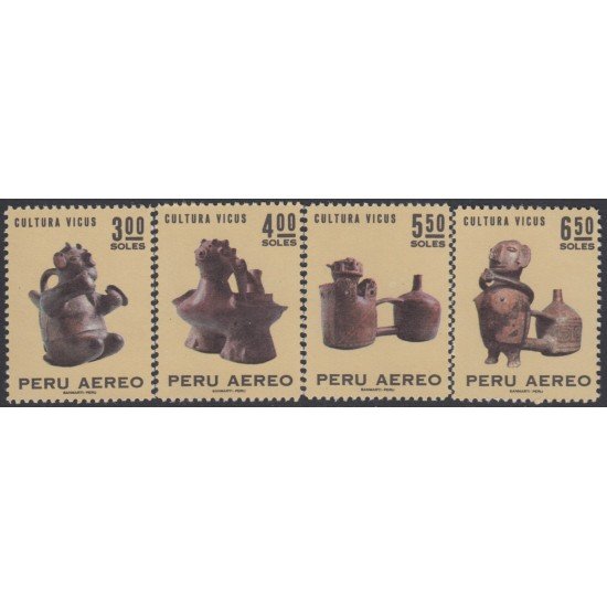 Perú A- 260/63 1970 Arte peruano Cultura vicus MNH Perú A- 260/63 1970 Arte peruano Cultura vicus MNH