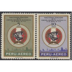 Perú A- 267/68 1970 Nacionalización de compañía peruana de Teléfonos MNH Perú A- 267/68 1970 Nacionalización de compañía peruana de Teléfonos MNH