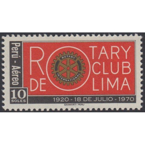 Perú A- 272 1970 50 Aniversario Rotary club de Lima MH Perú A- 272 1970 50 Aniversario Rotary club de Lima MH