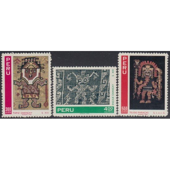 Perú A- 285/87 1971 Tapices Pre - Incas MNH Perú A- 285/87 1971 Tapices Pre - Incas MNH