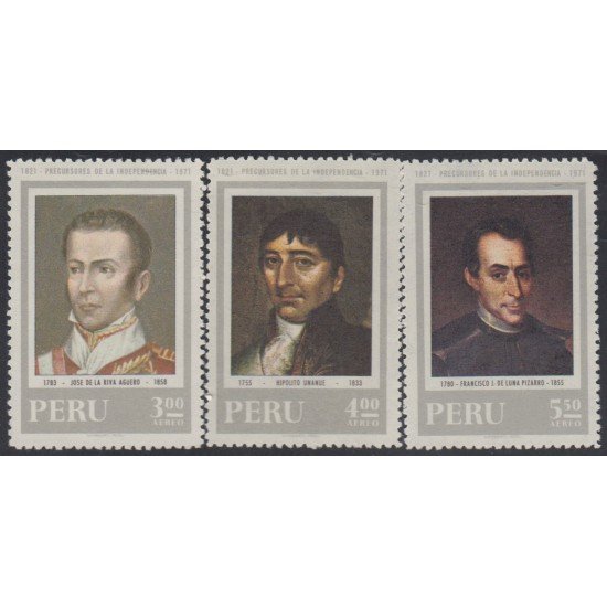 Perú A- 295/97 1971 José de la Riva Hipolito Unanue Francisco J. de Luna MH Perú A- 295/97 1971 José de la Riva Hipolito Unanue Francisco J. de Luna MH