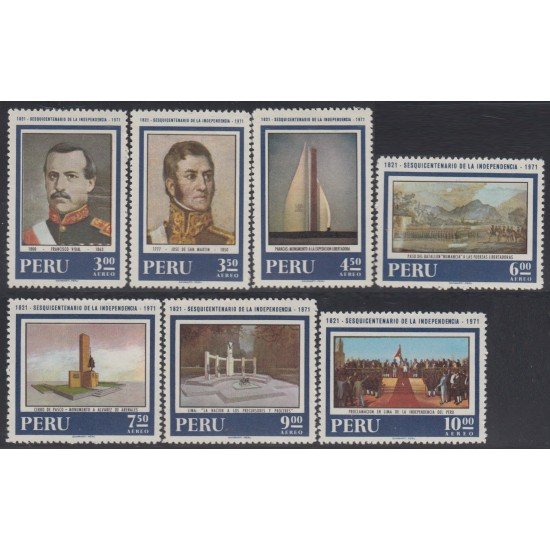 Perú A- 298/04 1971 150 Años de la Independencia MNH Perú A- 298/04 1971 150 Años de la Independencia MNH