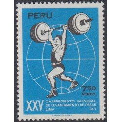 Perú A- 305 1971 25 Campeonato Mundial de levantamiento de pesas MH Perú A- 305 1971 25 Campeonato Mundial de levantamiento de pesas MH