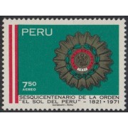 Perú A- 307 1971 150 Años de la Orden El Sol de Perú MH