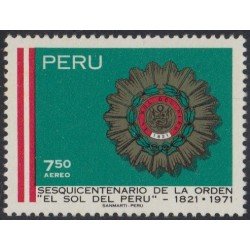 Perú A- 307 1971 150 Años de la Orden El Sol de Perú MH Perú A- 307 1971 150 Años de la Orden El Sol de Perú MH