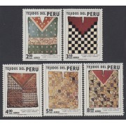 Perú A- 330/34 1973 Tejidos del Perú Escritura antigua Inca MH