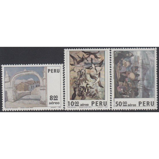 Perú A- 375/77 1974 Pinturas Paintings E. C Brent T. N. Ureta J. V Reinoso MH Perú A- 375/77 1974 Pinturas Paintings E. C Brent T. N. Ureta J. V Reinoso MH