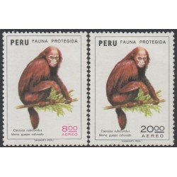 Perú A- 390/91 1974 Fauna protegida Monos MNH