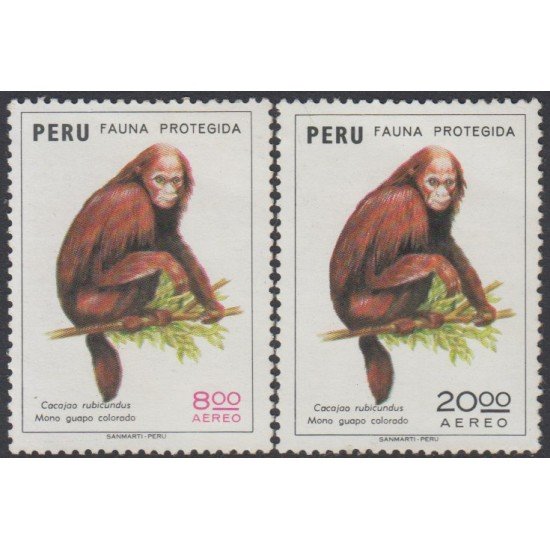 Perú A- 390/91 1974 Fauna protegida Monos MH Perú A- 390/91 1974 Fauna protegida Monos MH