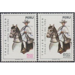 Perú A- 398/99 1974 Trajes típicos Chalan Costa del Perú MNH Perú A- 398/99 1974 Trajes típicos Chalan Costa del Perú MNH