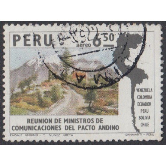Perú A- 401 1975 Reunión de Ministros de comunicaciones del pacto andino Usado Perú A- 401 1975 Reunión de Ministros de comunicaciones del pacto andino Usado