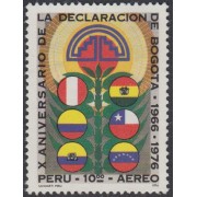 Perú A- 423 1976 X aniversario de la declaración de Bogotá MNH