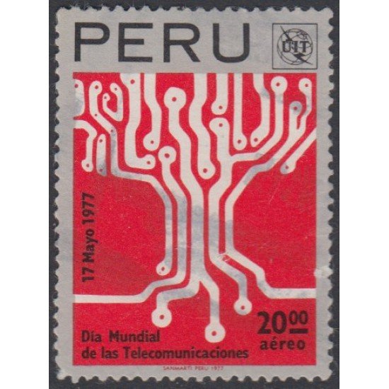 Perú A- 440 1977 Día mundial de las telecomunicaciones Usado Perú A- 440 1977 Día mundial de las telecomunicaciones Usado