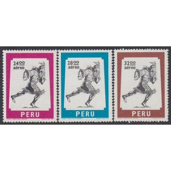 Perú A- 444/46 1977 Serie Antigua Leyenda Chasqui MNH Perú A- 444/46 1977 Serie Antigua Leyenda Chasqui MNH