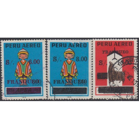 Perú A- 450/52 1977 Timbres aéreos Antarqui Alpaca Usado Perú A- 450/52 1977 Timbres aéreos Antarqui Alpaca Usado