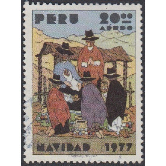 Perú A- 453 1977 Navidad Familia Inca Usado Perú A- 453 1977 Navidad Familia Inca Usado