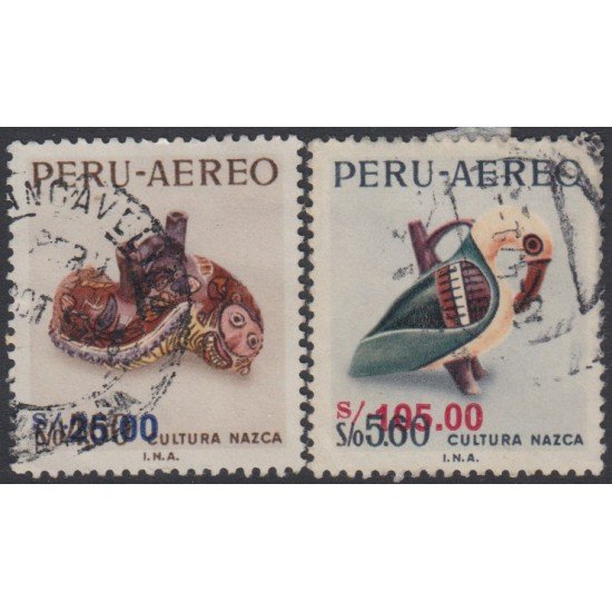 Perú A- 459C/459D 1978 Timbres aéreos de 1968 Cultura Inca Nazca Usado Perú A- 459C/459D 1978 Timbres aéreos de 1968 Cultura Inca Nazca Usado