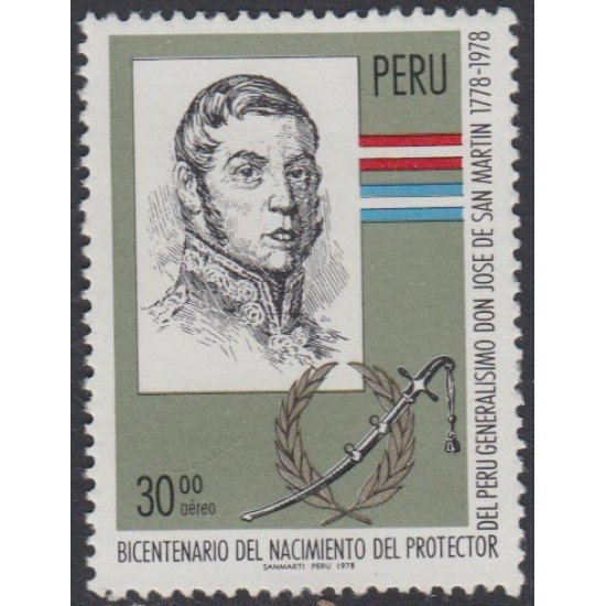 Perú A- 460 1978 Generalísimo Don José de San Martín MNH Perú A- 460 1978 Generalísimo Don José de San Martín MNH
