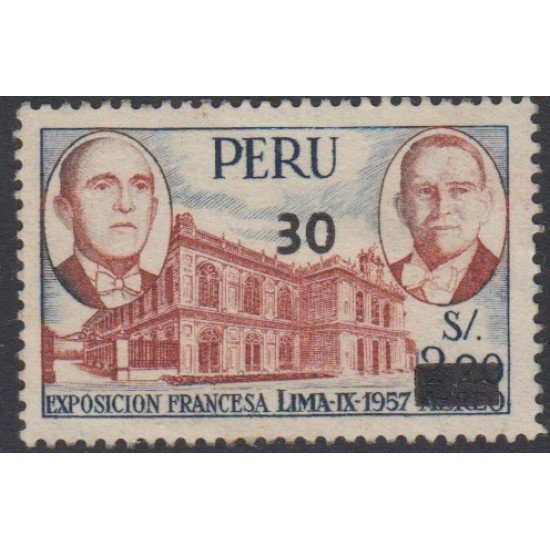 Perú A- 462 1981 Timbres aéreos de Exposición Francesa 1957 Usado