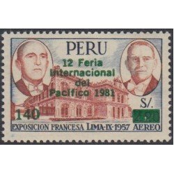 Perú A- 463 1981 Timbres aéreos de 1957 Feria Internacional MNH Perú A- 463 1981 Timbres aéreos de 1957 Feria Internacional MNH