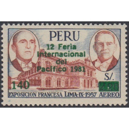 Perú A- 463 1981 Timbres aéreos de 1957 Feria Internacional MNH