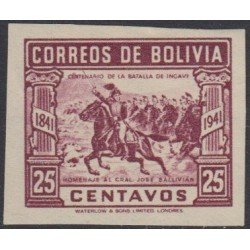 Bolivia 247a 1942 Homenaje al General José Ballivias Sin Dentar MNH Bolivia 247a 1942 Homenaje al General José Ballivias Sin Dentar MNH