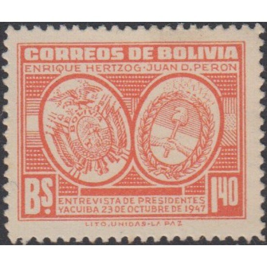Bolivia 291 1947 Enrique Huerzog Juan D. Perón MNH