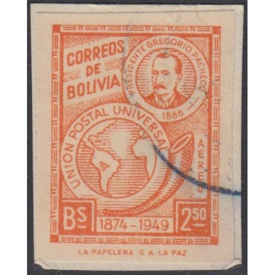 Bolivia 299 1949 Presidente Gregorio Pacheco Unión Postal Universal Sin Dentar Usado Bolivia 299 1949 Presidente Gregorio Pacheco Unión Postal Universal Sin Dentar Usado
