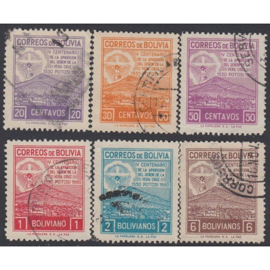 Bolivia 300/05 1950 IV Centenario de la aparición del señor de la Vera Cruz Usado Bolivia 300/05 1950 IV Centenario de la aparición del señor de la Vera Cruz Usado