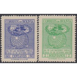 Bolivia 307/08 1950 Día de la Naciones Unidas MH Bolivia 307/08 1950 Día de la Naciones Unidas MH