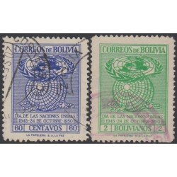 Bolivia 307/08 1950 Día de la Naciones Unidas Usado Bolivia 307/08 1950 Día de la Naciones Unidas Usado