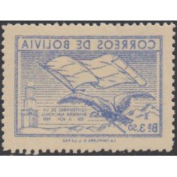 Bolivia 327a 1951 calcado al reverso Centenario de la Bandera Nacional MNH Bolivia 327a 1951 calcado al reverso Centenario de la Bandera Nacional MNH