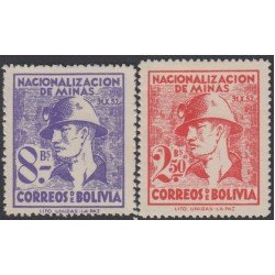 Bolivia 349/50 1953 Nacionalización de minas MH Bolivia 349/50 1953 Nacionalización de minas MH