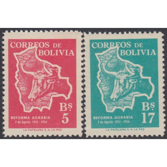 Bolivia 353/54 1954 Reforma Agaria MNH