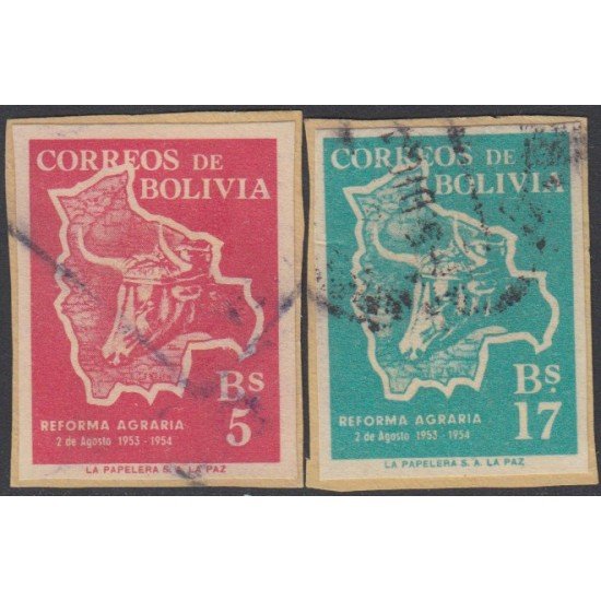 Bolivia 353a/54a 1954 Reforma Agaria Sin dentar Usado