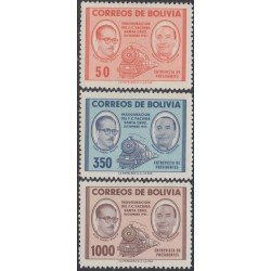 Bolivia 375/77 1957 Inauguración F.C. Yacuiba Sta Cruz Entrevista de Presidentes MNH Bolivia 375/77 1957 Inauguración F.C. Yacuiba Sta Cruz Entrevista de Presidentes MNH