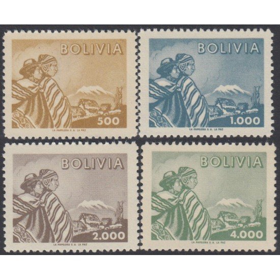 Bolivia 386/89 1960 Serie Antigua La papelera La Paz MH Bolivia 386/89 1960 Serie Antigua La papelera La Paz MH