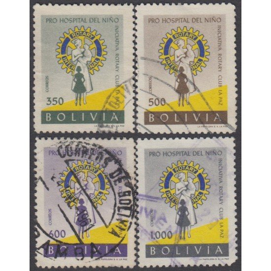 Bolivia 396/99 1960 Iniciativa Rotary Club La Paz Usado Bolivia 396/99 1960 Iniciativa Rotary Club La Paz Usado