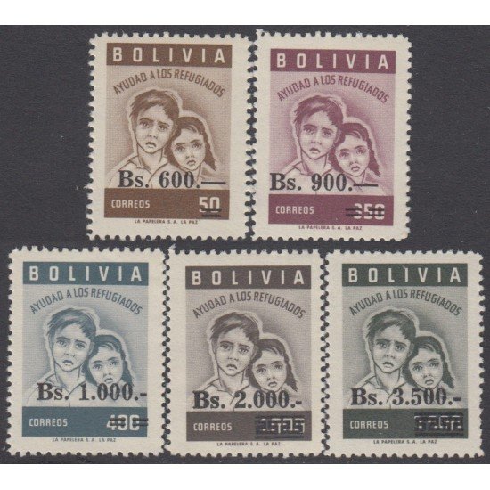 Bolivia 421/25 1962 Ayuda a los refugiados MNH Bolivia 421/25 1962 Ayuda a los refugiados MNH