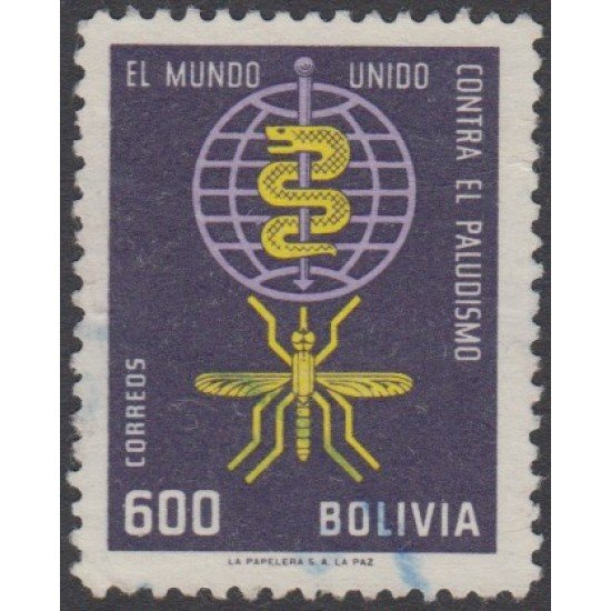 Bolivia 434 1962 El mundo unido en contra del Paludismo Usado