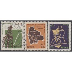 Bolivia 439/41 1964 X Aniversario de la Revolución Nacional Usado Bolivia 439/41 1964 X Aniversario de la Revolución Nacional Usado