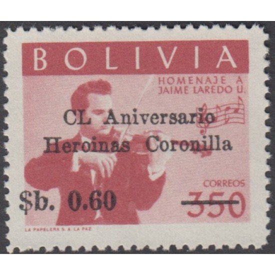 Bolivia 449 1966 Homenaje a Jaime Laredo MNH