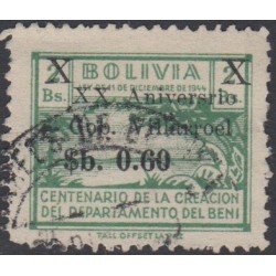 Bolivia 452a 1966 Centenario de la creación del Departamento del BENI Usado Bolivia 452a 1966 Centenario de la creación del Departamento del BENI Usado