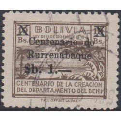Bolivia 453 1966 Centenario de la creación del Departamento del BENI Usado Bolivia 453 1966 Centenario de la creación del Departamento del BENI Usado