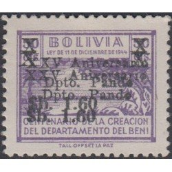 Bolivia 454a Centenario de la creación del Departamento del BENI MH Bolivia 454a Centenario de la creación del Departamento del BENI MH