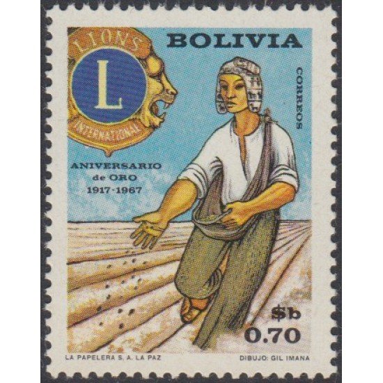 Bolivia 459 1967 50 Años de Lions International Aniversario de Oro MH Bolivia 459 1967 50 Años de Lions International Aniversario de Oro MH