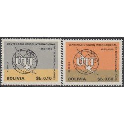 Bolivia 477/78 1968 Centenario Unión Internacional MNH Bolivia 477/78 1968 Centenario Unión Internacional MNH