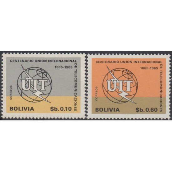 Bolivia 477/78 1968 Centenario Unión Internacional MNH Bolivia 477/78 1968 Centenario Unión Internacional MNH
